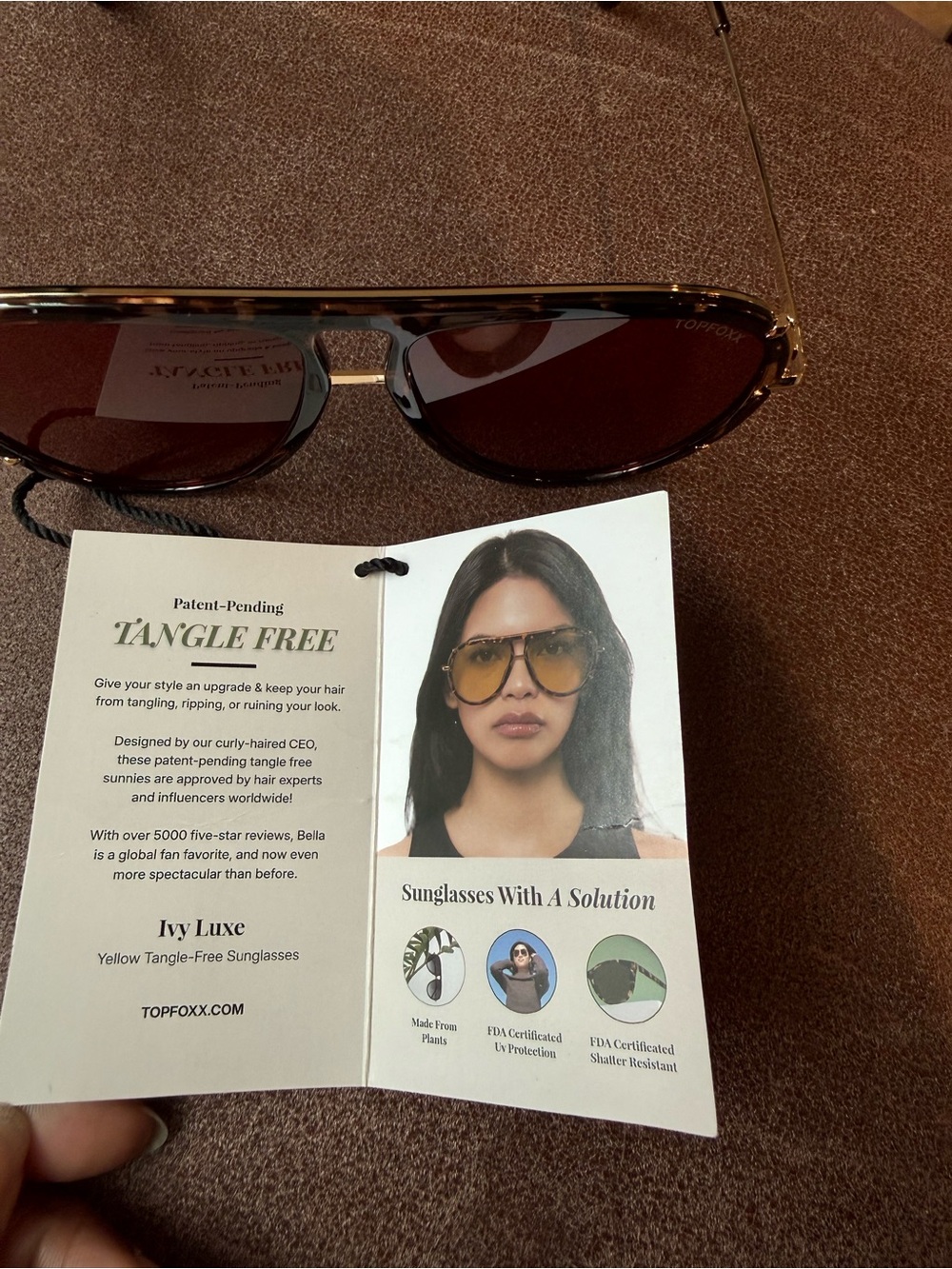 TOPFOXX Tortoiseshell Aviator Sunglasses with Red Lenses - Picture 6 of 14